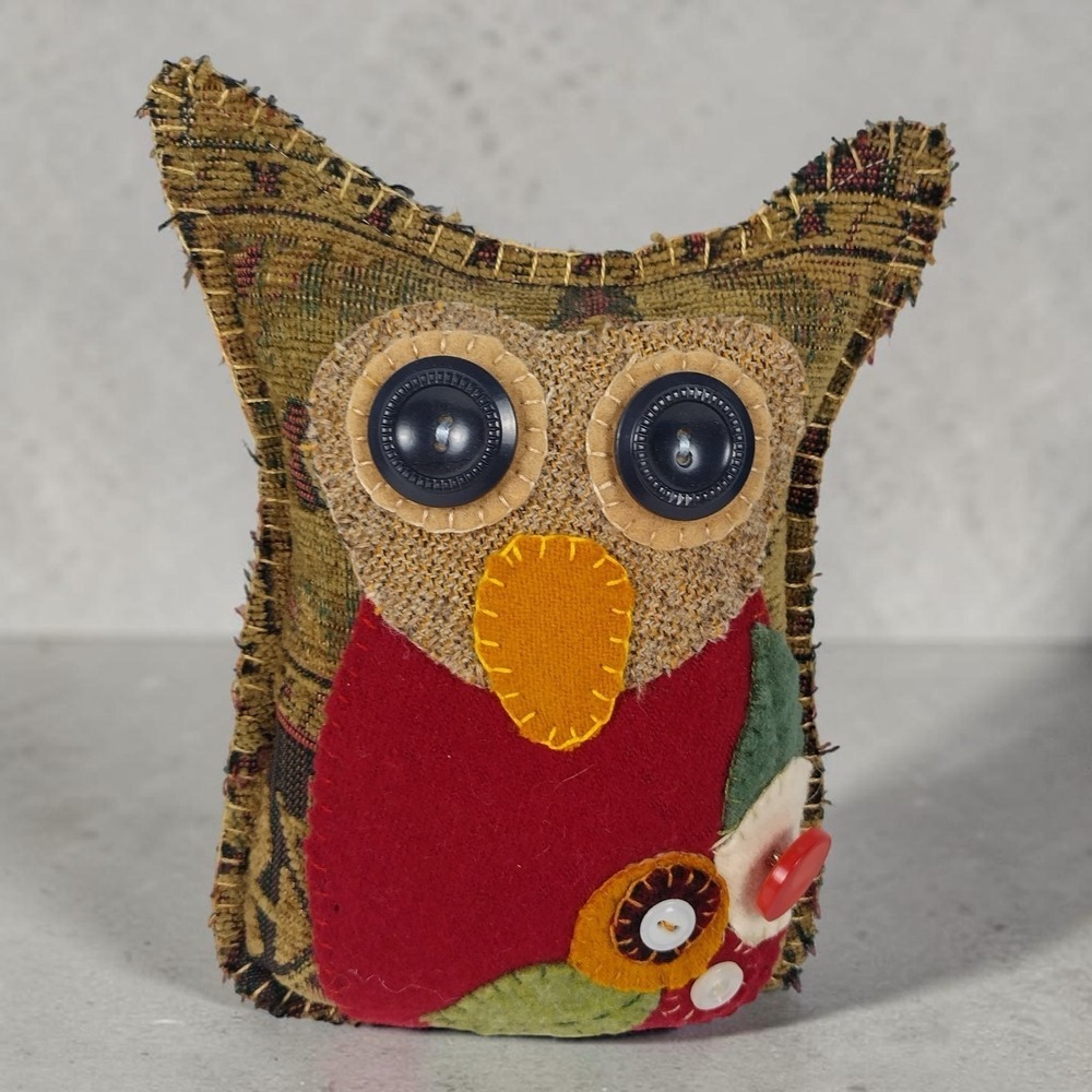Handmade Owl Patch Button Night Stuffed Animal